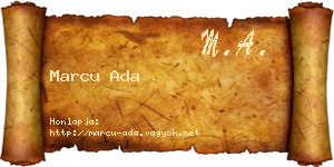 Marcu Ada névjegykártya